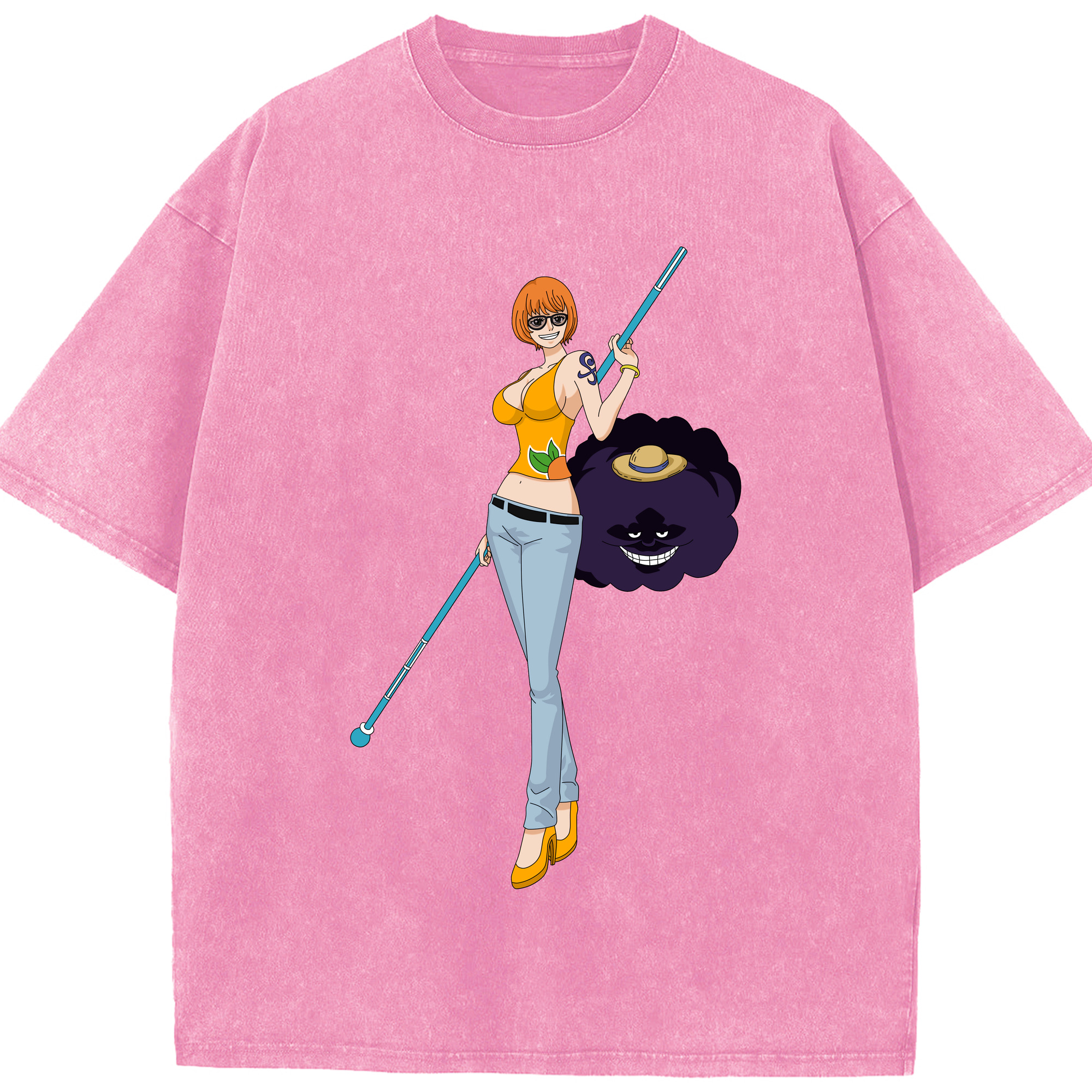 ワンピース ナミ ONE PIECE Nami 綿100% ヴィンテージ風 半袖Tシャツ（フロントプリント）